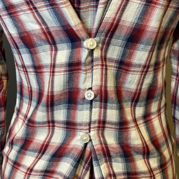 Horny Toad Women’s Small Plaid Casual Button Down Long Sleeve Chest Pockets - Picture 6 of 9